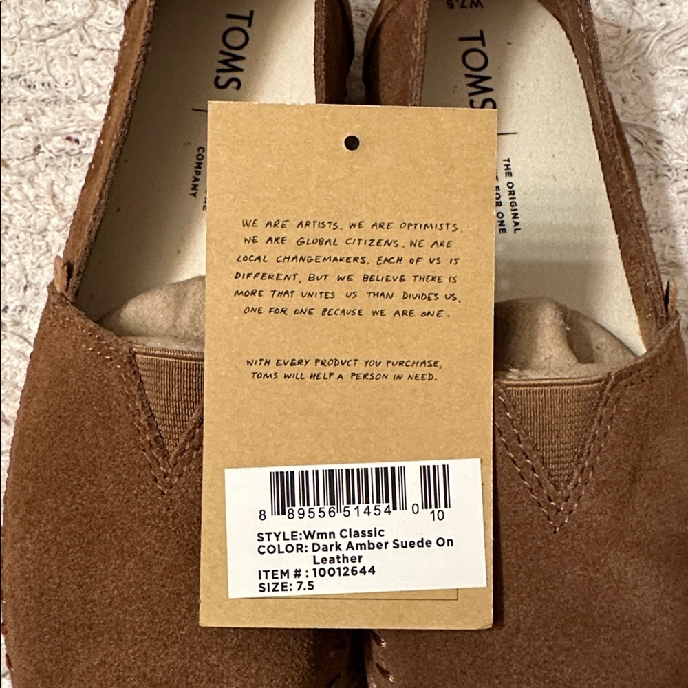 TOMS Women’s Tan Suede Loafers - Picture 3 of 4